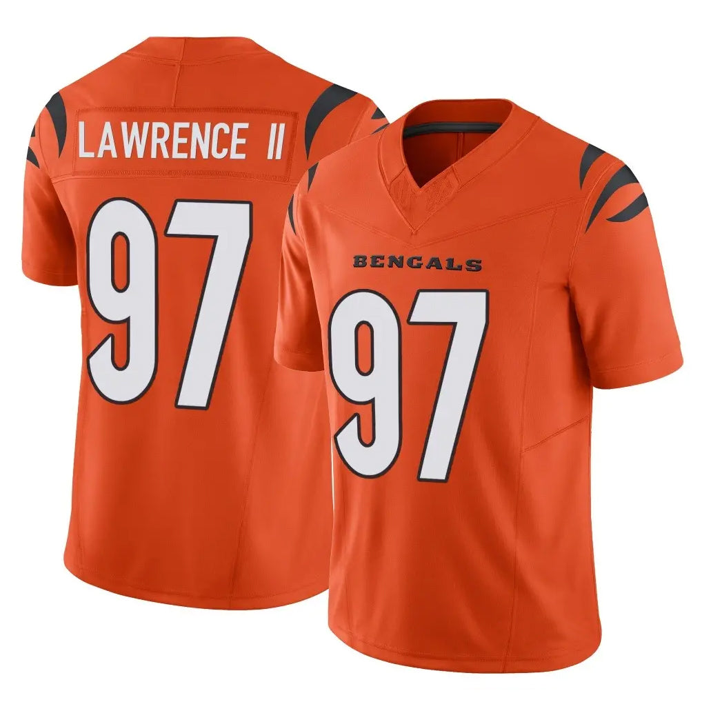 C.Bengals #97 Dexter Lawrence II Player Orange Vapor F.U.S.E. Limited Home Game Gdoa Stitched Jerseys