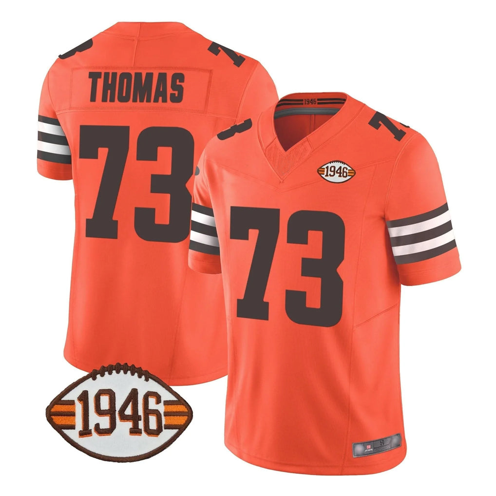 C.Browns #73 Joe Thomas Player Orange Alternate Limited Home Game Gdoa Stitched Jerseys