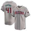 A.Diamondbacks #41 Carlos Santana Player Gray Road Limited Home Game Gdoa Stitched Jerseys