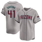 A.Diamondbacks #41 Carlos Santana Player Gray Road Limited Home Game Gdoa Stitched Jerseys