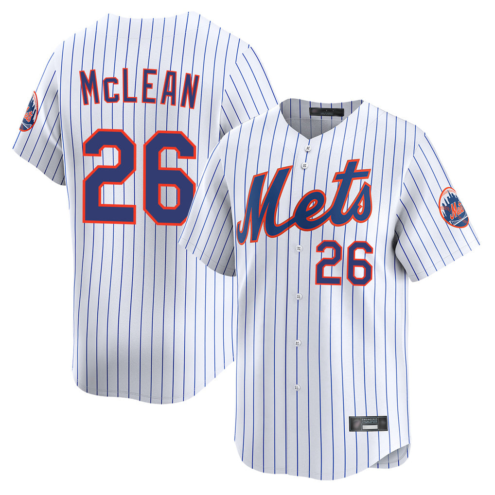 NY.Mets #26 Nolan McLean Player White Home Replica Fdoa Stitched Jerseys