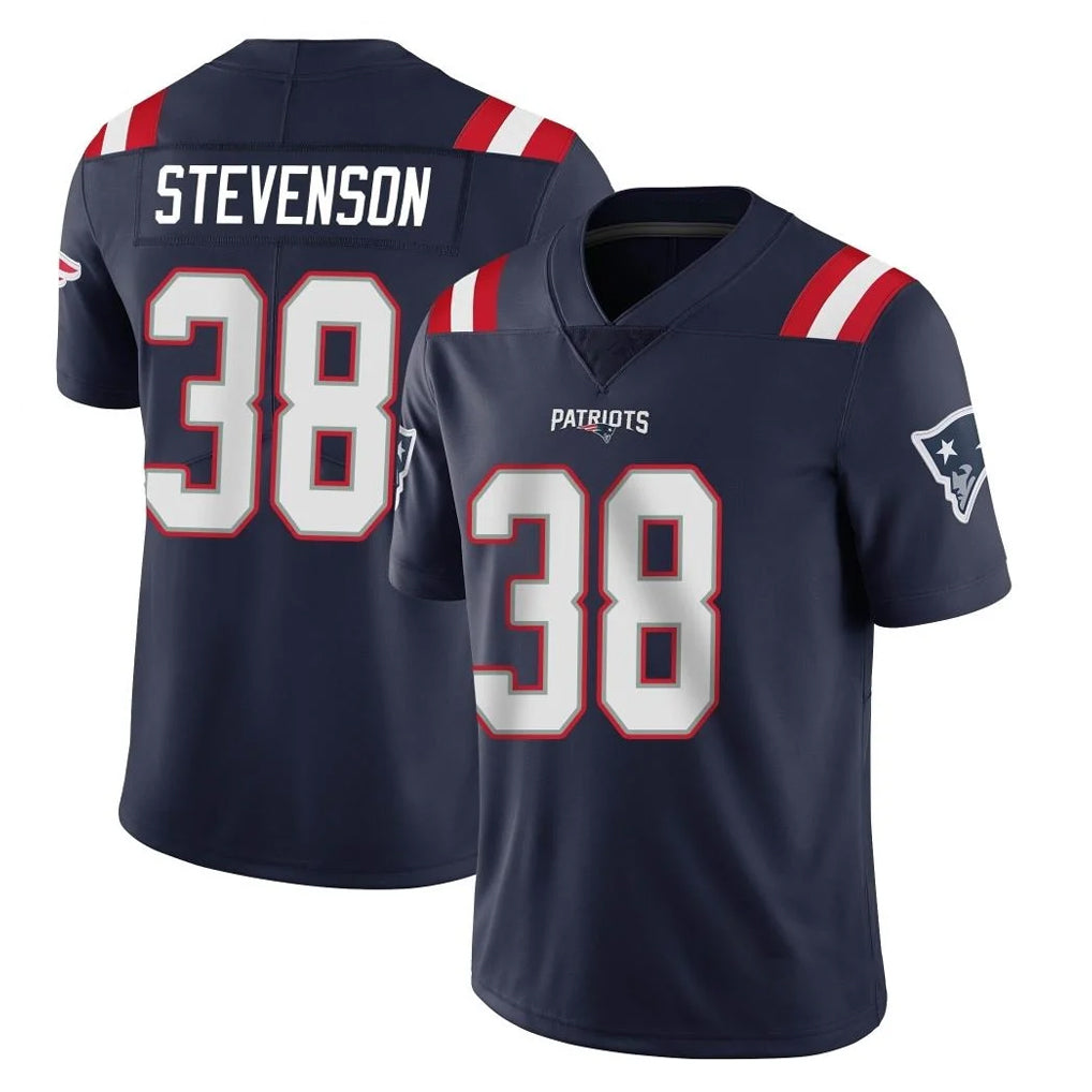 NE.Patriots #38 Rhamondre Stevenson Player Navy Vapor Untouchable Home Game Gdoa Stitched Jerseys