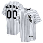 Custom C.White Sox White Stripe Home Game Any Name & Number Gdoa Stitched Jerseys