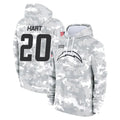 LA.Chargers #20 Cam Hart Player Arctic Camo Salute to Service Hoodies Limited Game Gdoa Stitched Jerseys