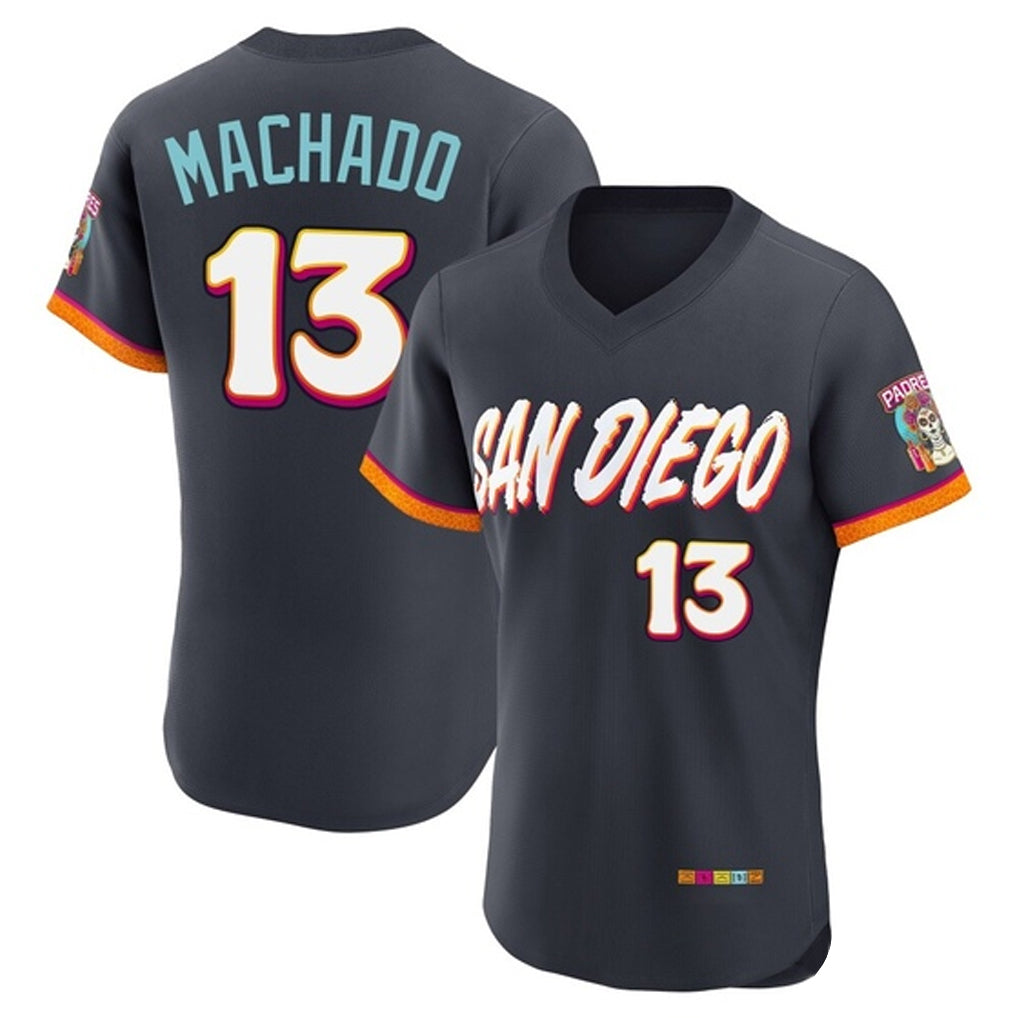 S.Diego Padres #13 Manny Machado Player Obsidian 2026 City Connect Home Elite T-shirt Fdoa Stitched Jerseys