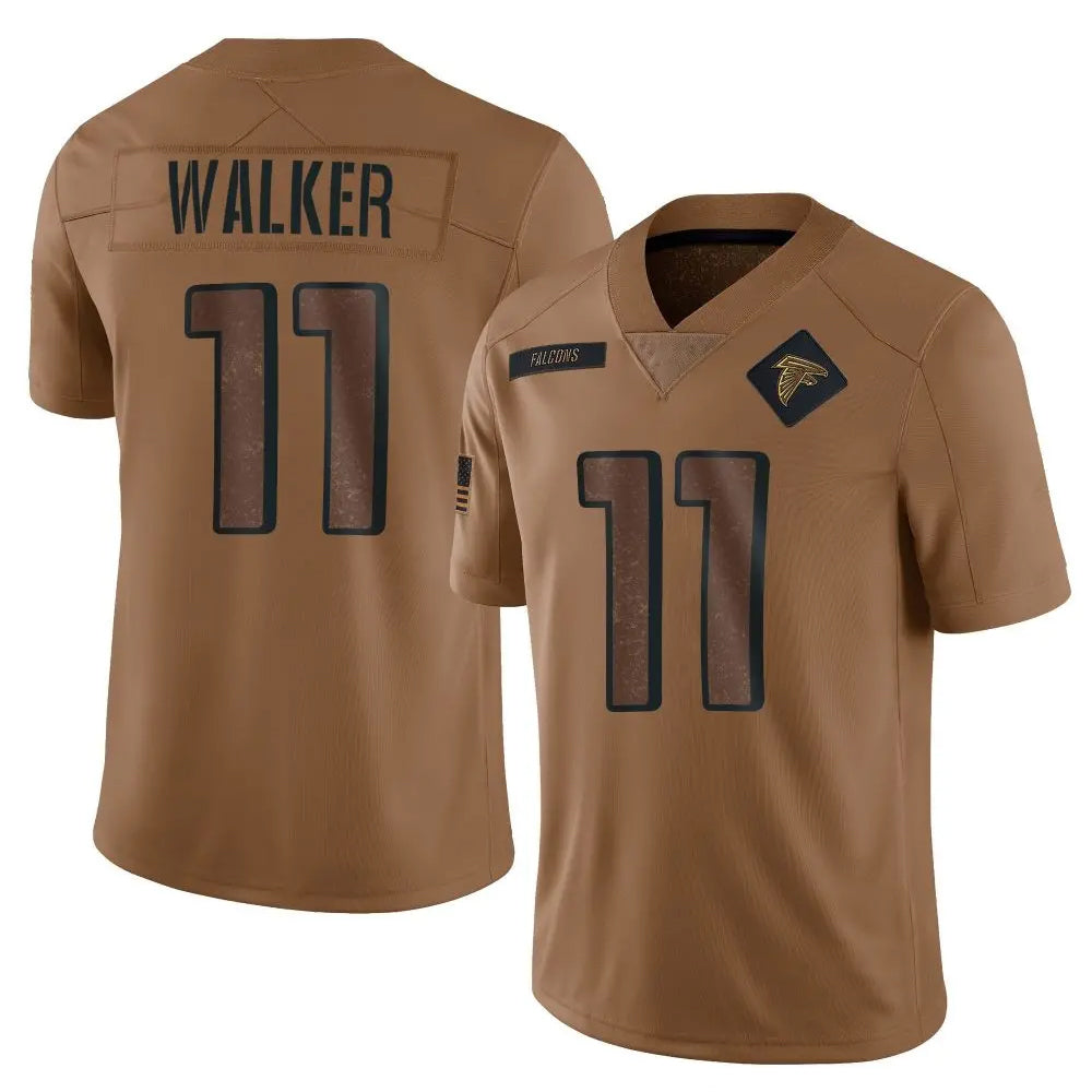 A.Falcons #11 Jalon Walker Player Brown Salute To Service Limited Gdoa Stitched Jerseys