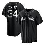 B.Red Sox #34 David Ortiz Player Black Home Game Gdoa Stitched Jerseys