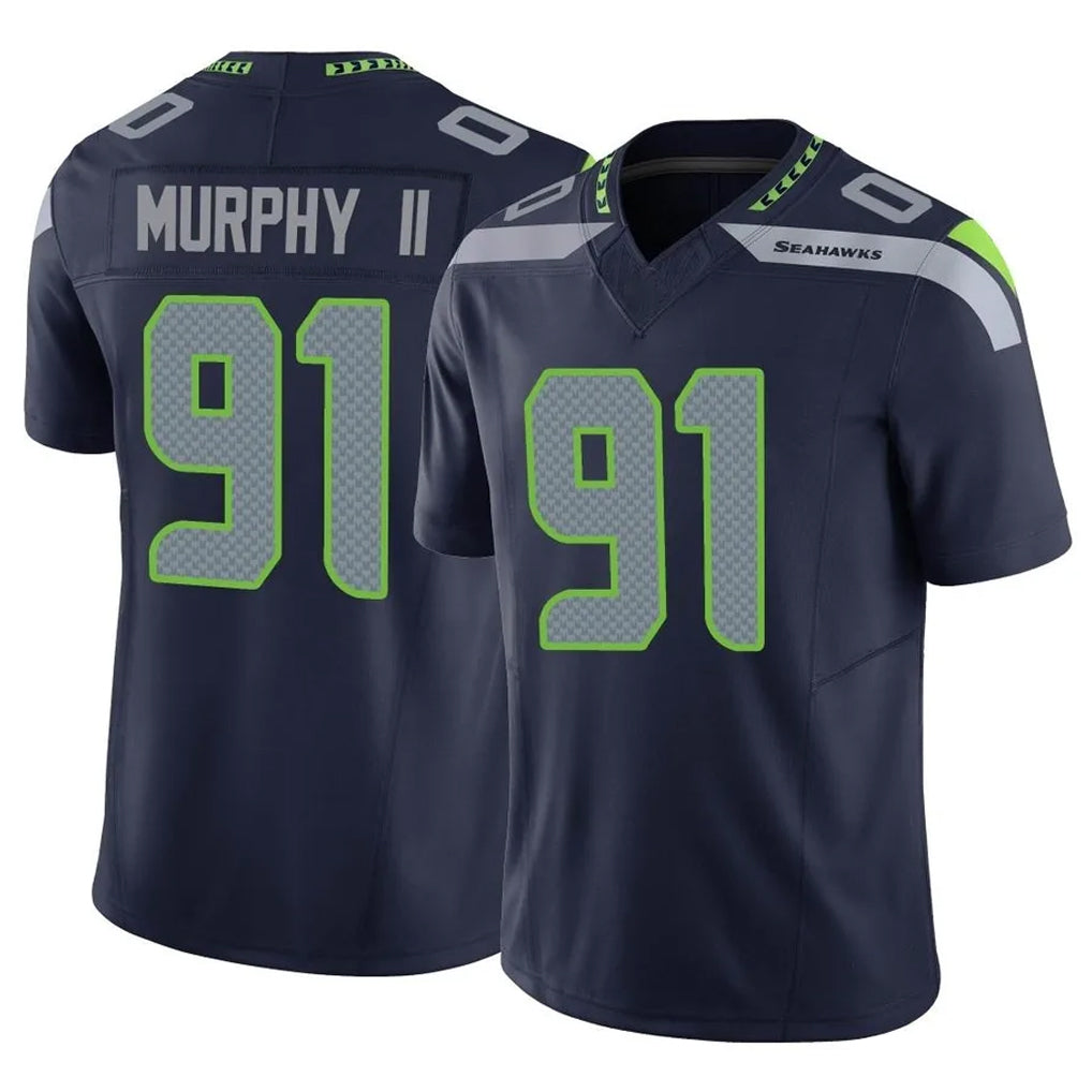 S.Seahawks #91 Byron Murphy II Player Navy Limited Vapor F.U.S.E. Home Game Gdoa Stitched Jerseys