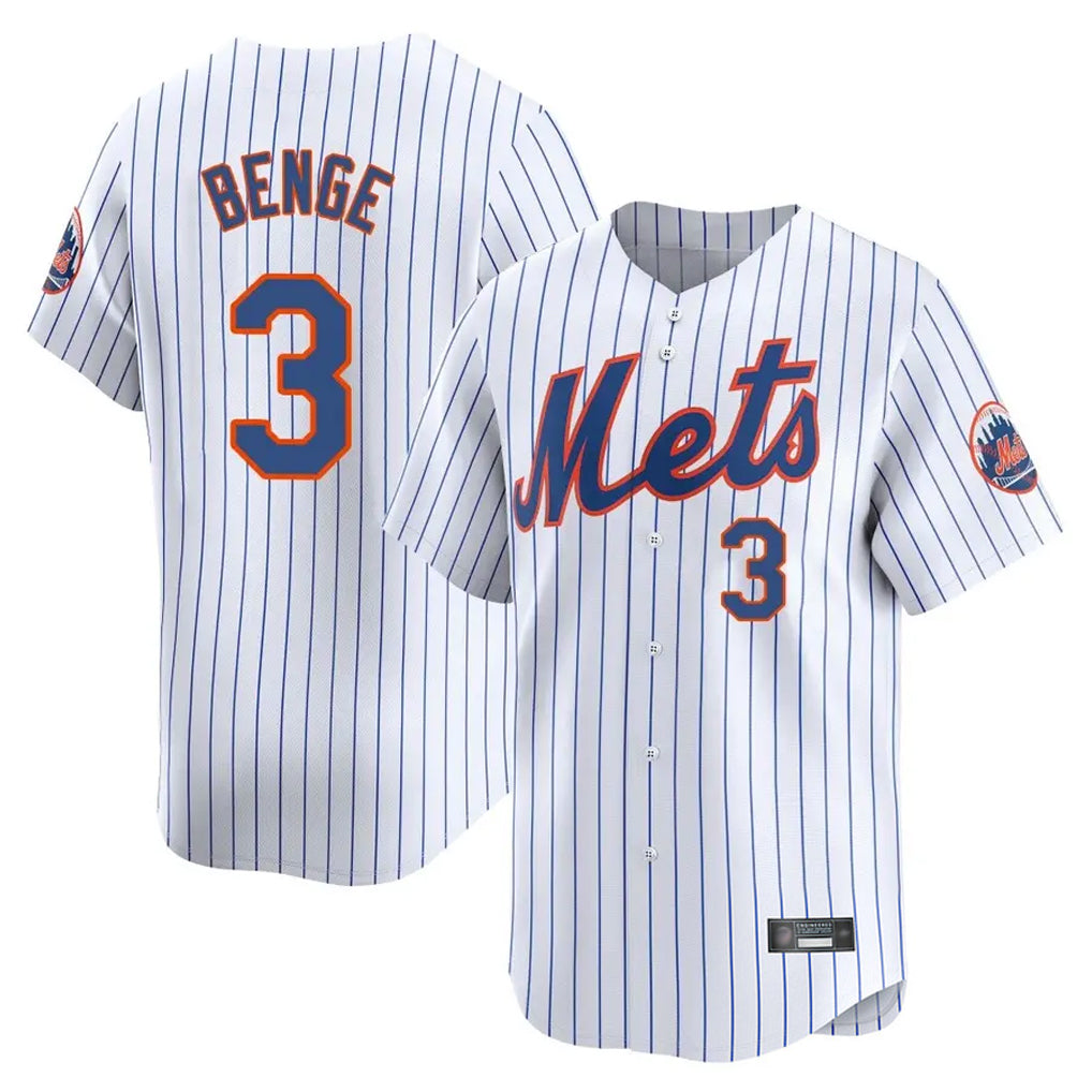 NY.Mets #3 Carson Benge Player White Home Replica Fdoa Stitched Jerseys