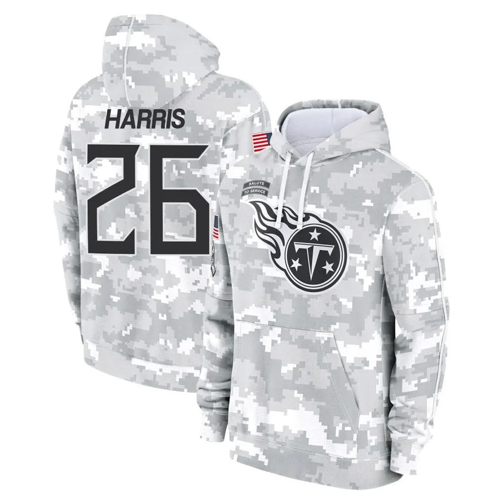 T.Titans #26 Marcus Harris Player Camo Arctic Salute to Service Pullover Hoodies Home Game Gdoa Stitched Jerseys