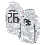 T.Titans #26 Marcus Harris Player Camo Arctic Salute to Service Pullover Hoodies Home Game Gdoa Stitched Jerseys