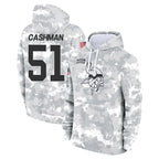 M.Vikings #51 Blake Cashman Player Arctic Camo Salute to Service Pullover Hoodies Limited Game Gdoa Stitched Jerseys
