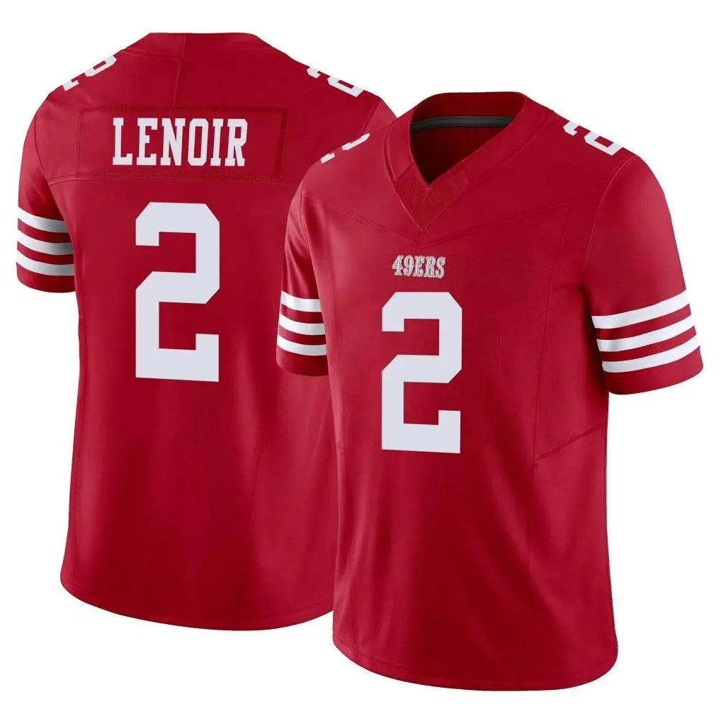 SF.49ers #2 Deommodore Lenoir Player Red Limited Vapor F.U.S.E. Home Game Gdoa Stitched Jerseys