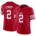 SF.49ers #2 Deommodore Lenoir Player Red Limited Vapor F.U.S.E. Home Game Gdoa Stitched Jerseys