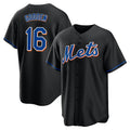 NY.Mets #16 Dwight Gooden Player Black Replica Home Game Fdoa Stitched Jerseys