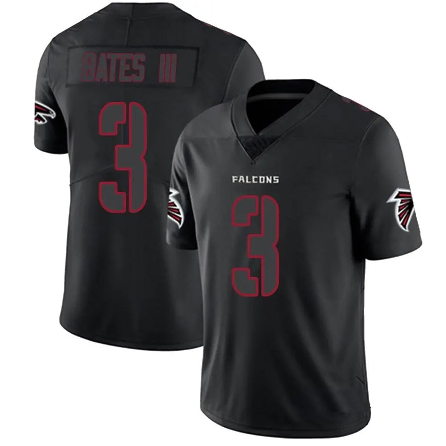 A.Falcons #3 Jessie Bates III Player Black Impact Limited Gdoa Stitched Jerseys