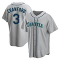 S.Mariners #3 J.P. Crawford Player Gray Home Game Fdoa Stitched Jerseys