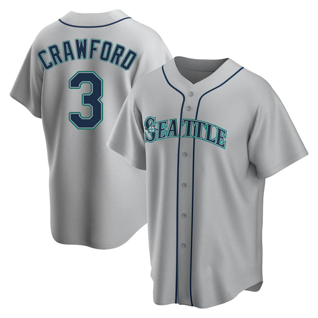 S.Mariners #3 J.P. Crawford Player Gray Home Game Fdoa Stitched Jerseys