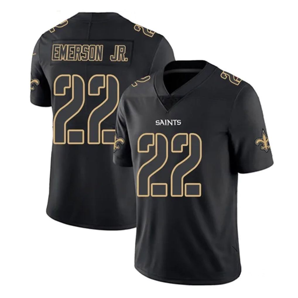 NO.Saints #22 Martin Emerson Jr. Player Black Impact Limited Home Game Gdoa Stitched Jerseys