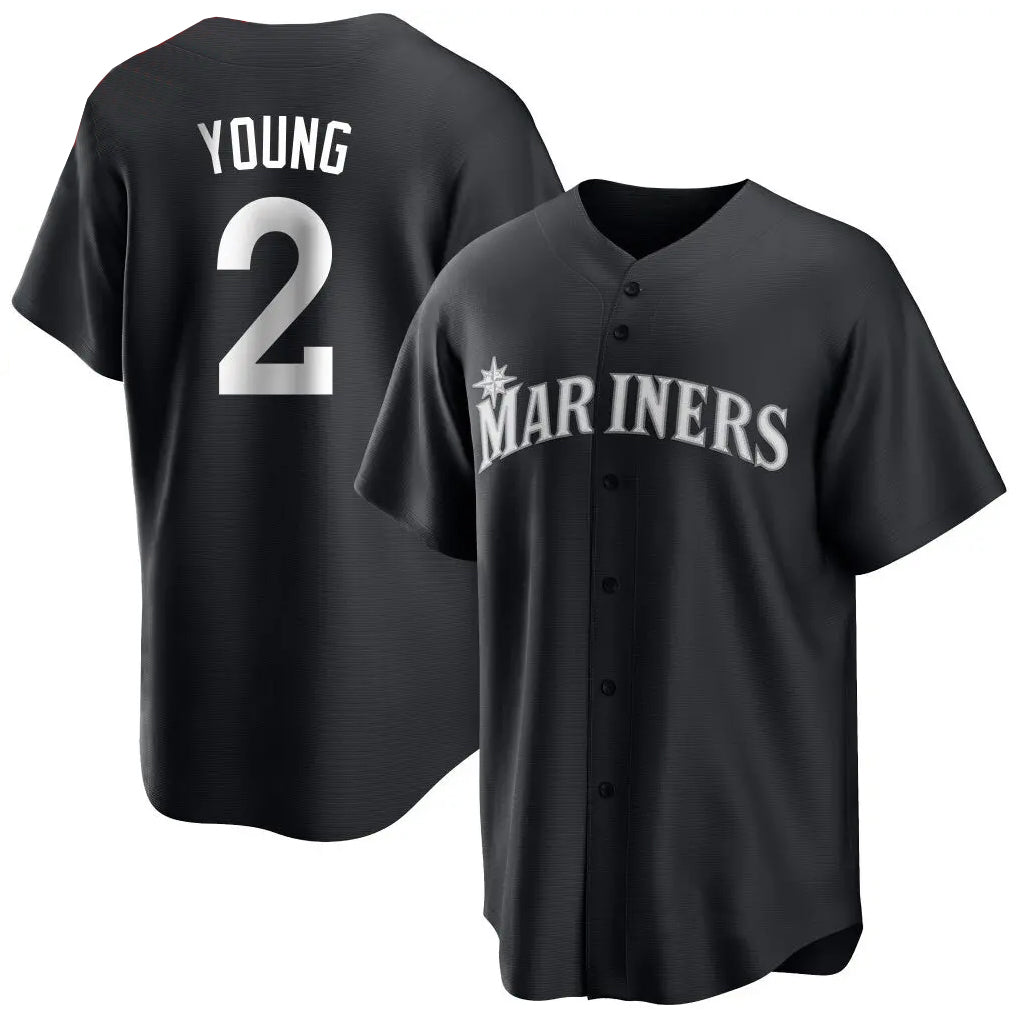 S.Mariners #2 Cole Young Player Black Home Limited Fdoa Stitched Jerseys