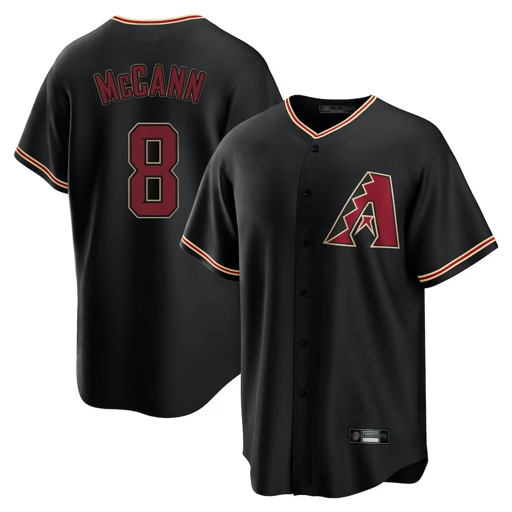 A.Diamondbacks #8 James McCann Player Black Limited Home Gdoa Stitched Jerseys