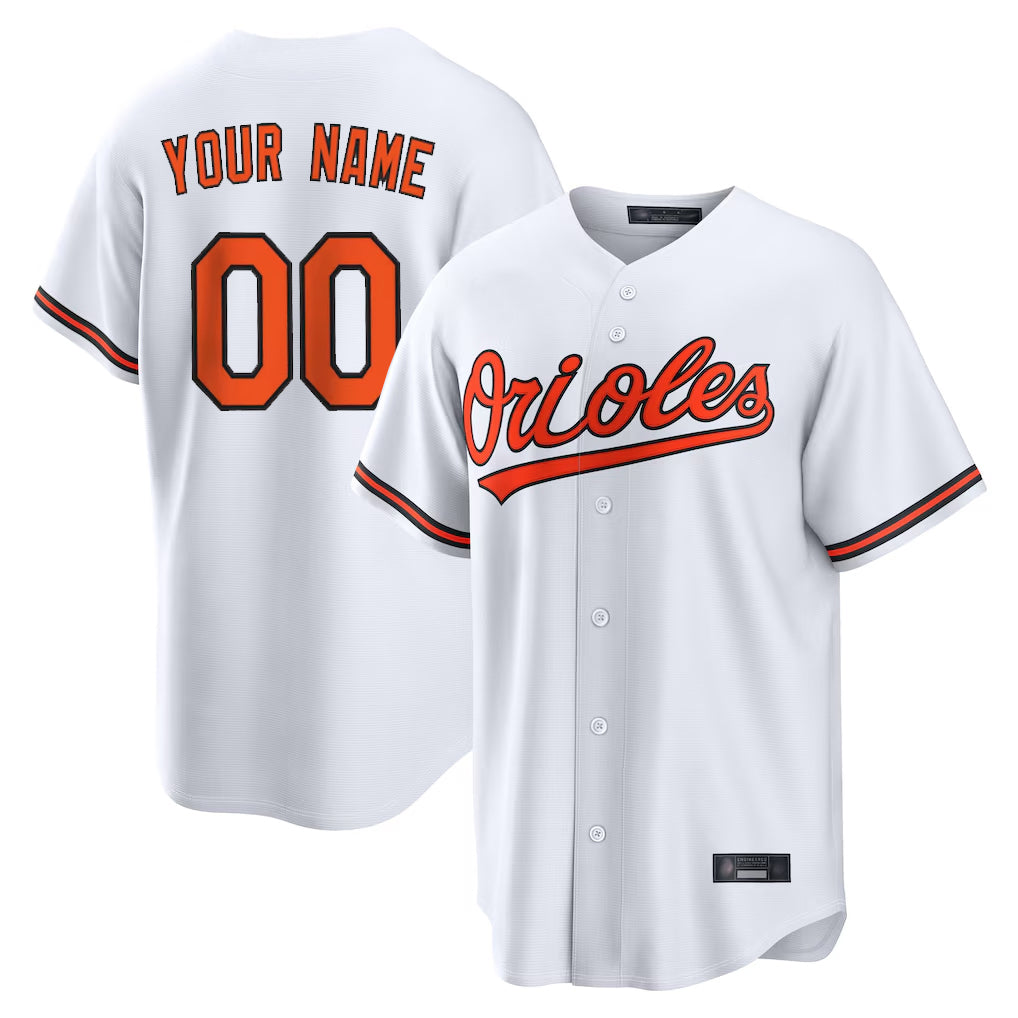 Custom B.Orioles White Home Game Any Name & Number Gdoa Stitched Jerseys