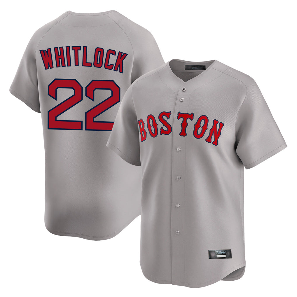 B.Red Sox #22 Garrett Whitlock Player Gray Road Limited Home Game Gdoa Stitched Jerseys