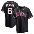 LA.Angels #6 Anthony Rendon Player Black Fashion Out Home Game Fdoa Stitched Jerseys