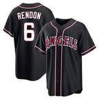 LA.Angels #6 Anthony Rendon Player Black Fashion Out Home Game Fdoa Stitched Jerseys