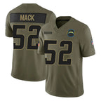 LA.Chargers #52 Khalil Mack Player Olive 2025 Salute To Service Limited Game Gdoa Stitched Jerseys