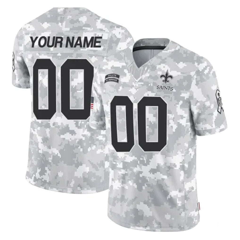 Custom NO.Saints Arctic Camo Salute To Service Limited Game Any Name & Numbers Gdoa Stitched Jerseys