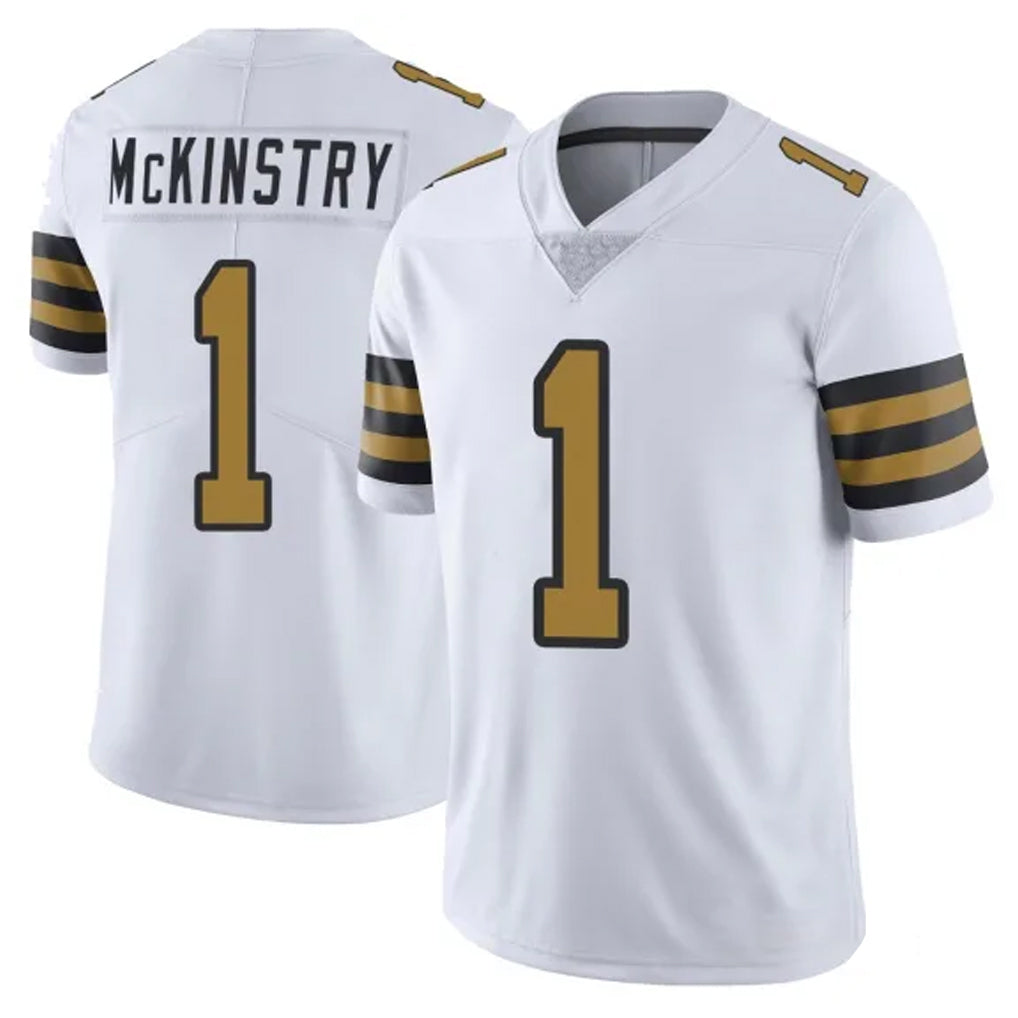 NO.Saints #1 Kool-Aid McKinstry Player White Limited Color Rush Home Game Gdoa Stitched Jerseys