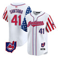 A.Diamondbacks #41 Carlos Santana Player White Independence Day Vapor Premier Limited Stitched Jersey