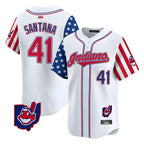 A.Diamondbacks #41 Carlos Santana Player White Independence Day Vapor Premier Limited Stitched Jersey
