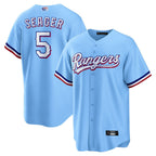 T.Rangers #5 Corey Seager Player Light Blue Replica Home Fdoa Stitched Jerseys