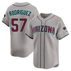 A.Diamondbacks #57 Eduardo Rodriguez Player Gray Road Limited Home Game Gdoa Stitched Jerseys