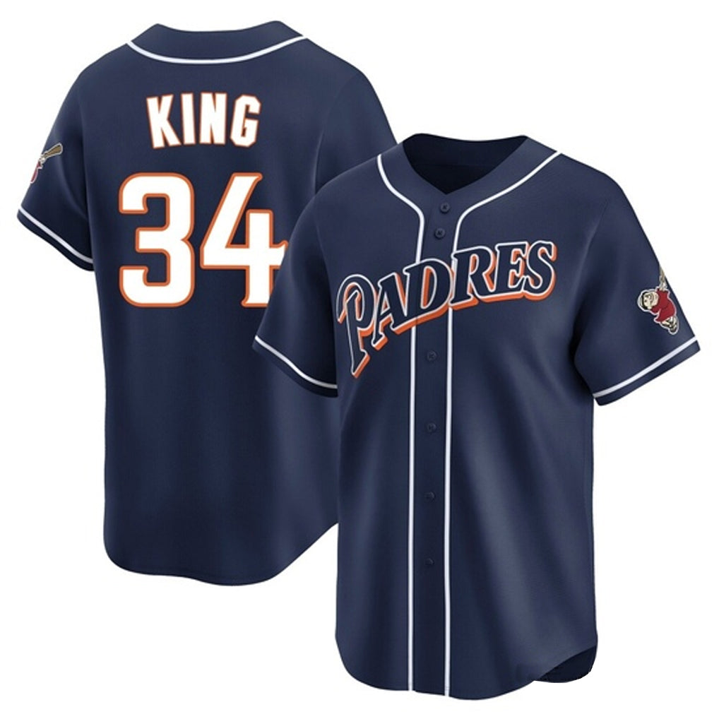 S.Diego Padres #34 Michael King Player Navy Cooperstown Collection Limited Home Fdoa Stitched Jerseys