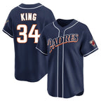 S.Diego Padres #34 Michael King Player Navy Cooperstown Collection Limited Home Fdoa Stitched Jerseys