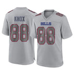 B.Bills #88 Dawson Knox Player Gray Fashion Home Game Gdoa Stitched Jerseys