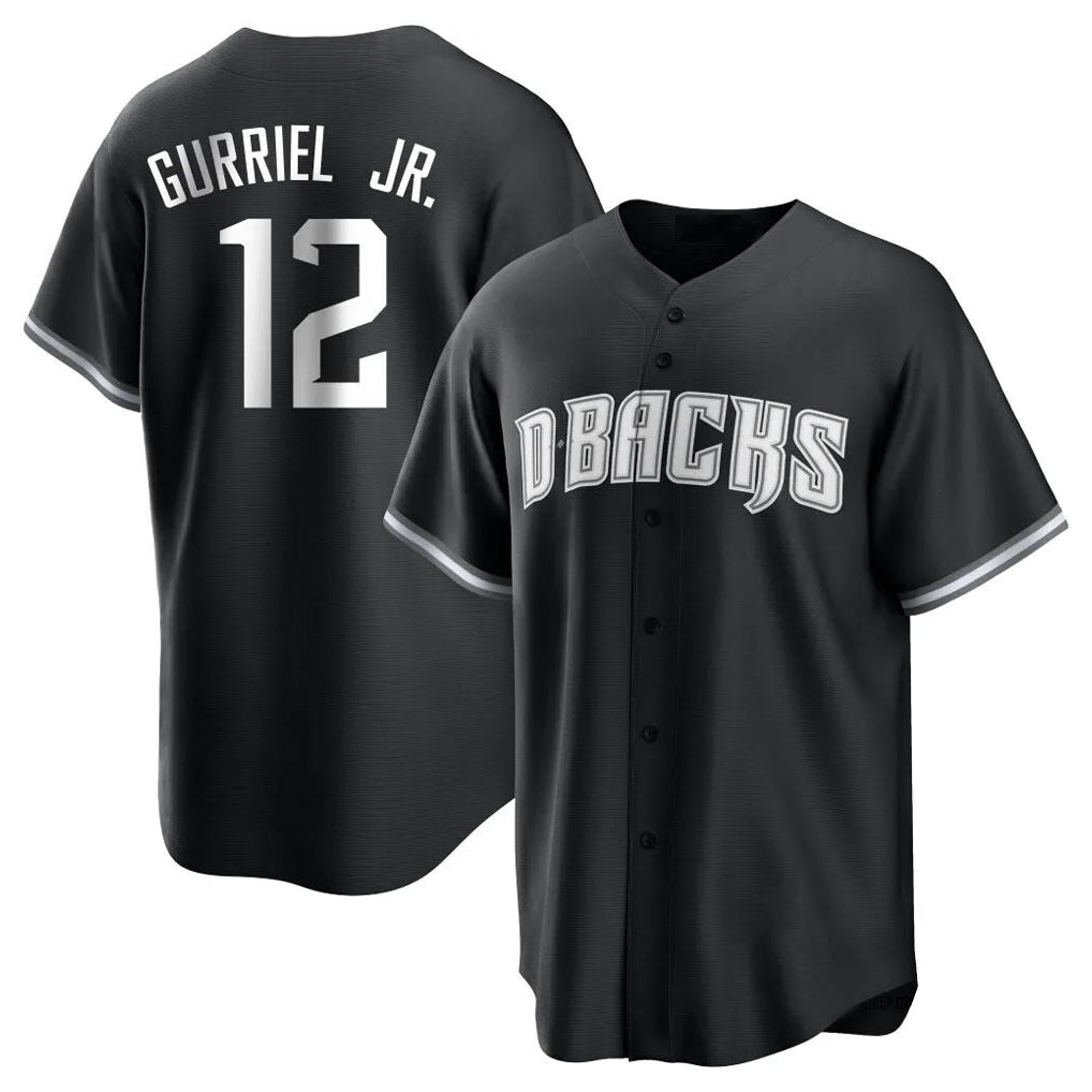 A.Diamondbacks #12 Lourdes Gurriel Jr Player Black Game Home Gdoa Stitched Jerseys