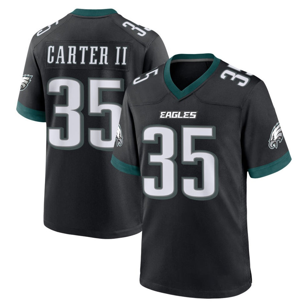 P.Eagles #35 Michael Carter II Player Black Game Home Gdoa Stitched Jerseys