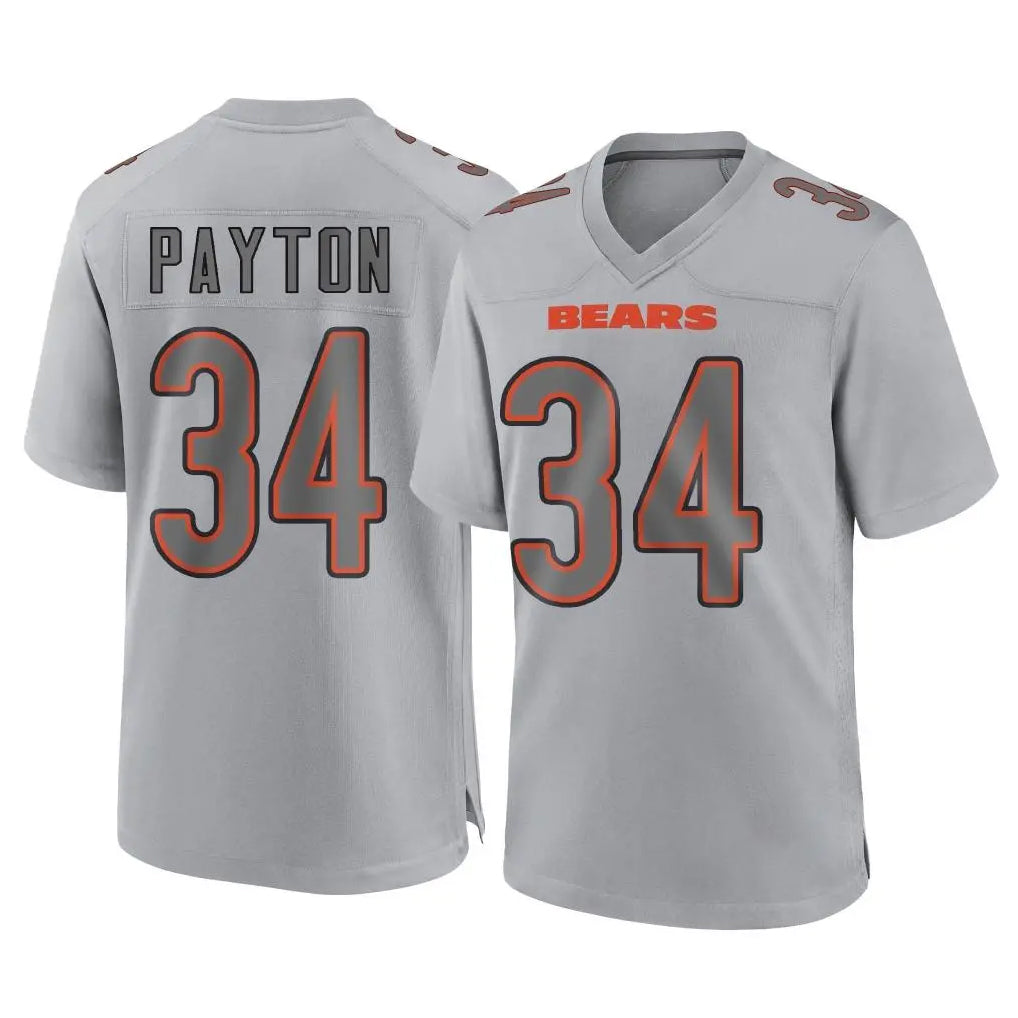 C.Bears #34 Walter Payton Player Gray Atmosphere Fashion Game Gdoa Stitched Jerseys