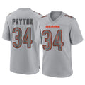 C.Bears #34 Walter Payton Player Gray Atmosphere Fashion Game Gdoa Stitched Jerseys