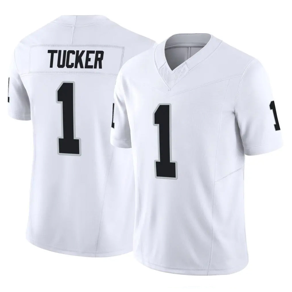 LV.Raiders #1 Tre Tucker Player White Limited Vapor F.U.S.E. Home Game Gdoa Stitched Jerseys