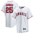 LA.Angels #25 Travis d'Arnaud Player White Home Game Fdoa Stitched Jerseys