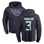 T.Titans #3 Tommy Townsend Player Navy Logo Pullover Hoodies Home Game Gdoa Stitched Jerseys