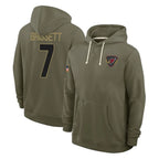 A.Cardinals #7 Jacoby Brissett Player Olive Salute to Service Pullover Hoodies Limited Gdoa Stitched Jerseys