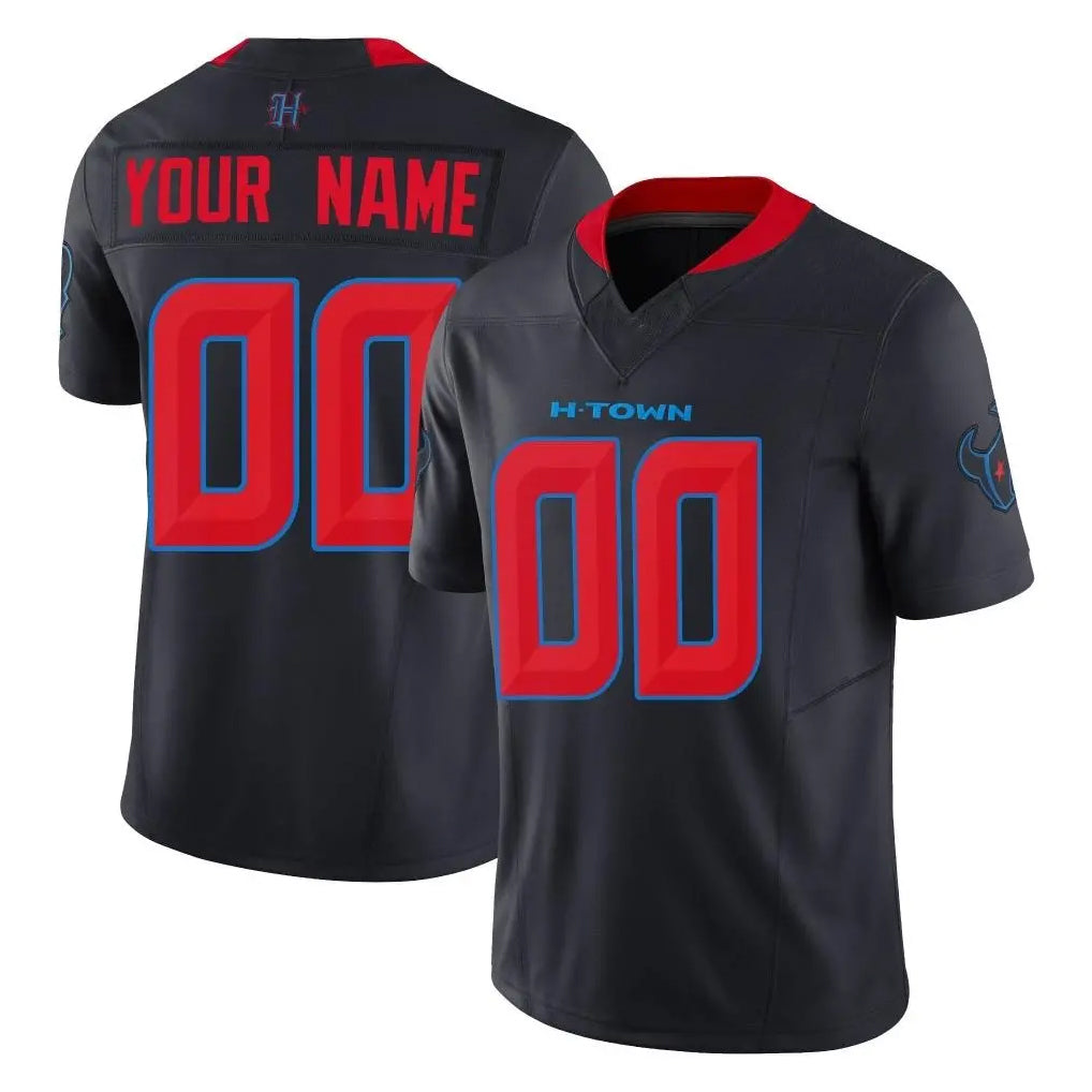 Custom H.Texans Navy Limited 2nd Alternate Vapor F.U.S.E. Home Game Any Name & Numbers Gdoa Stitched Jerseys