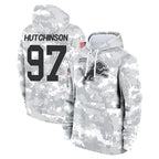 D.Lions #97 Aidan Hutchinson Player Arctic Camo Salute to Service Hoodies Limited Game Gdoa Stitched Jerseys