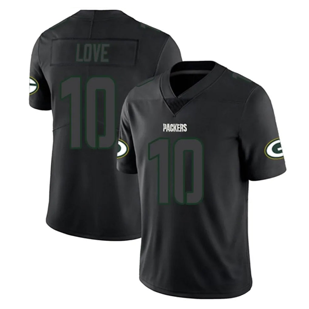 GB.Packers #10 Jordan Love Player Black Impact Limited Home Game Gdoa Stitched Jerseys